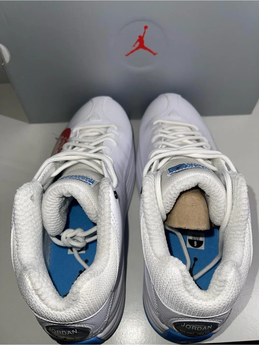 Jordan Jumpman Team 1 White University Blue Shoes / 9